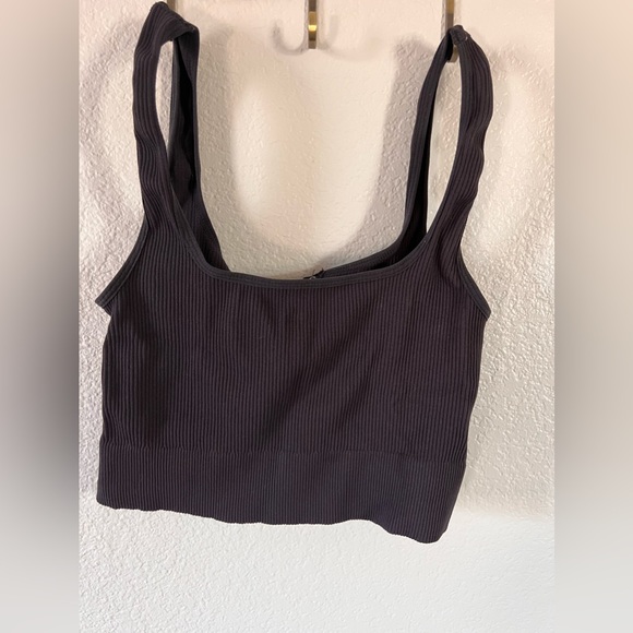 Black Ribbed Button-Front Bra - Picture 6 of 6